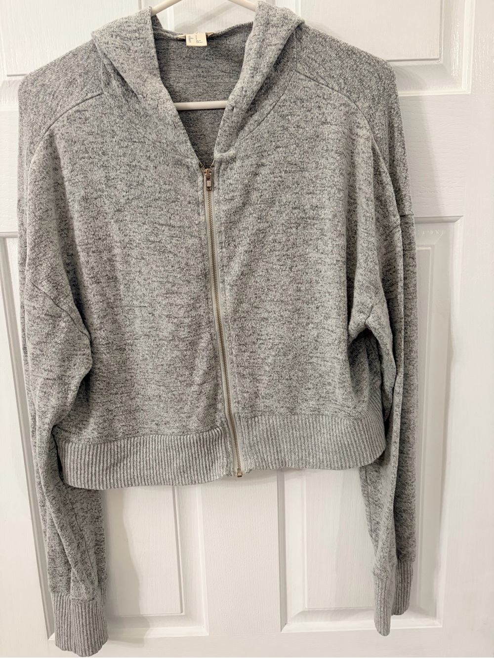 Forever 21 Light Gray Zip-Up Hoodie